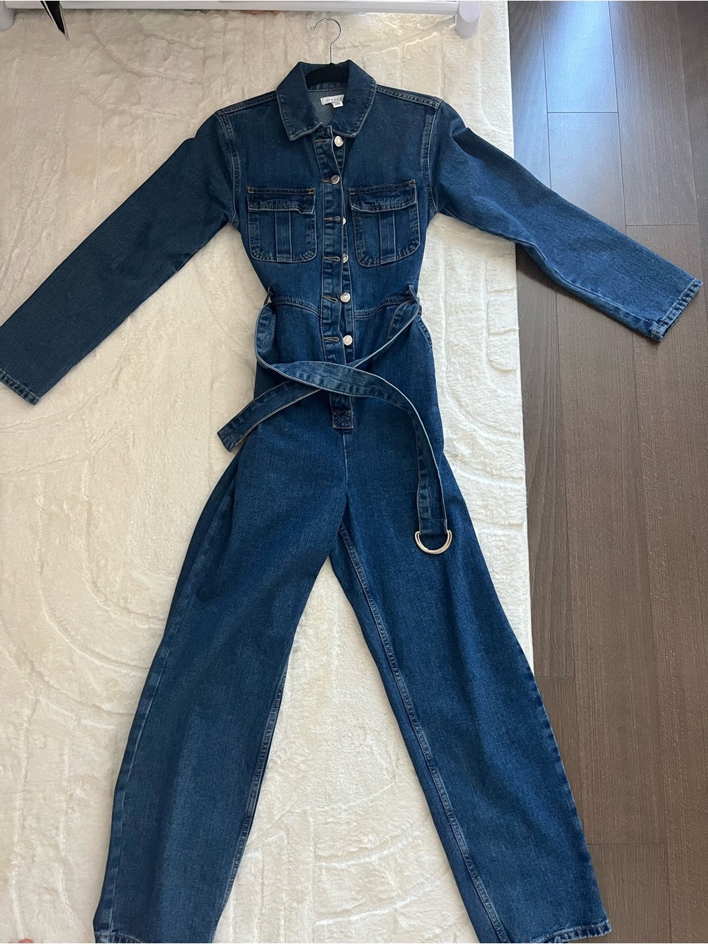 Topshop Dark Blue Denim Jumpsuit Overalls
